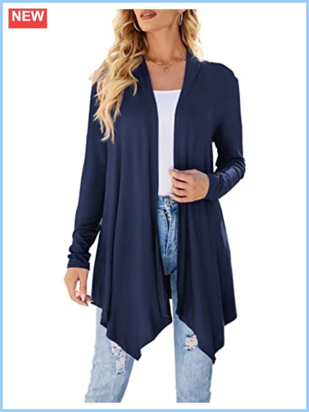 Womens Lightweight Open Front Long Sleeve Cardigan Duster Sweater
